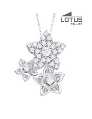 Lotus women's silver necklace